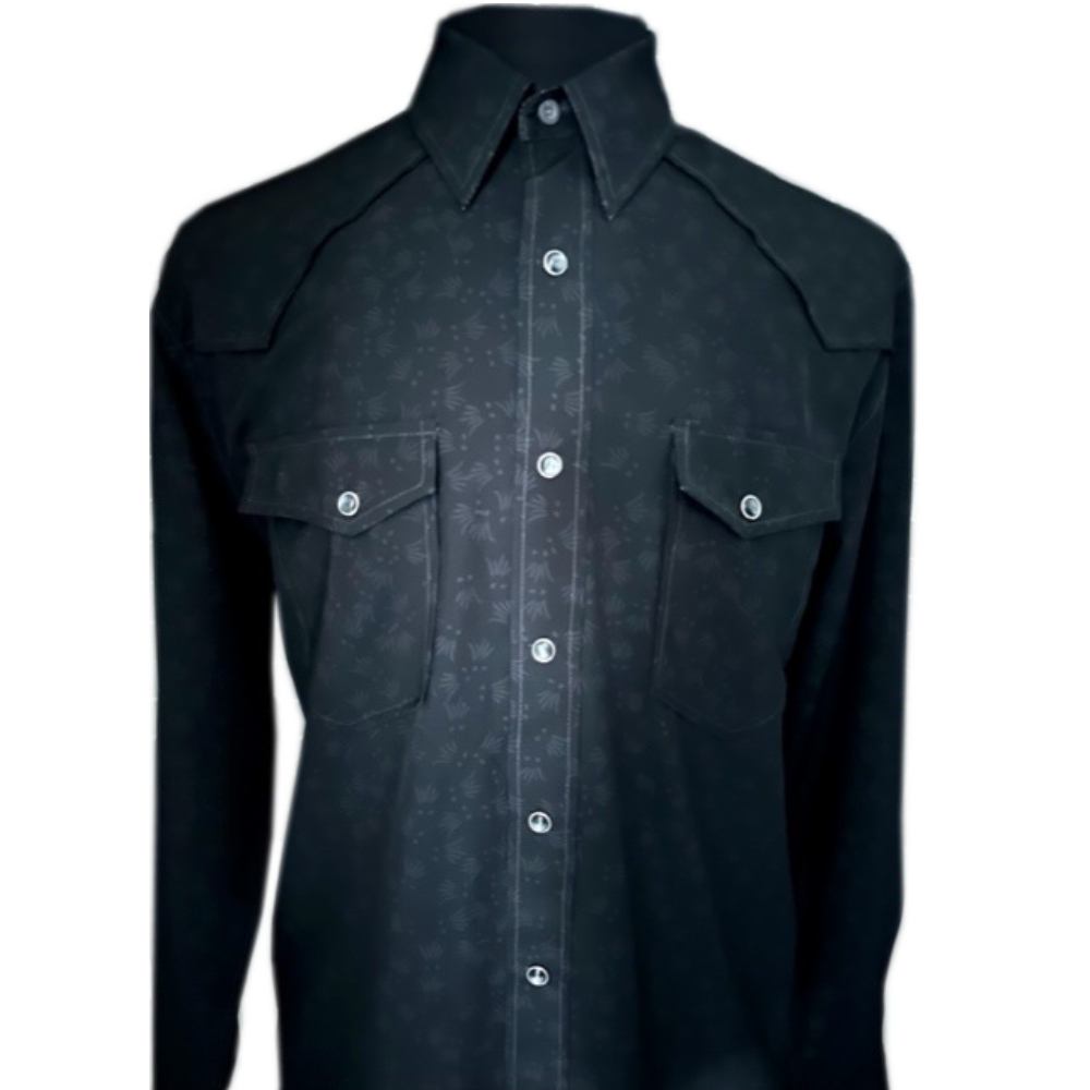 Long Sleeve performance snap front LeVox Print Shirt