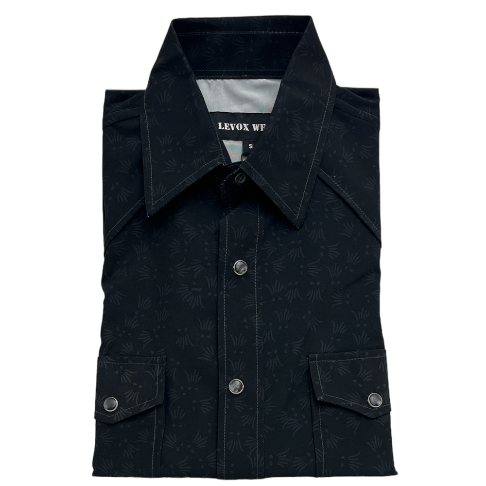 Long Sleeve performance snap front LeVox Print Shirt