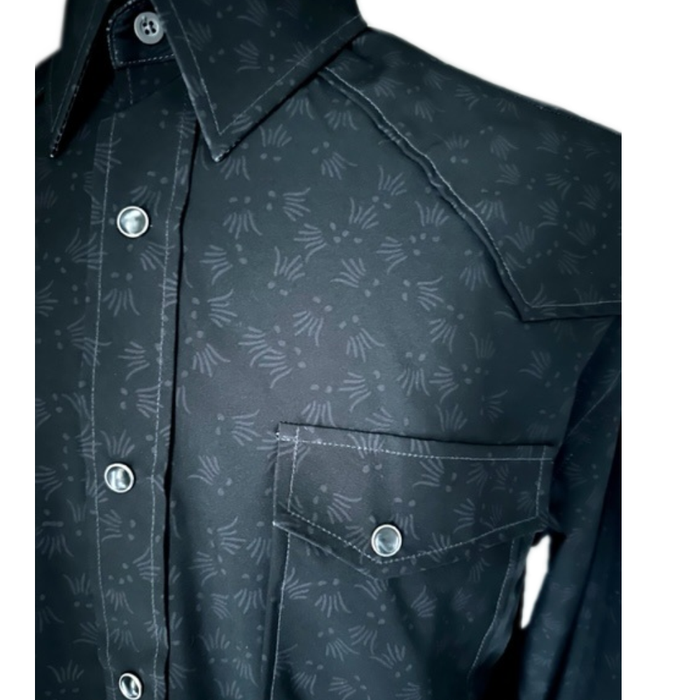 Long Sleeve performance snap front LeVox Print Shirt
