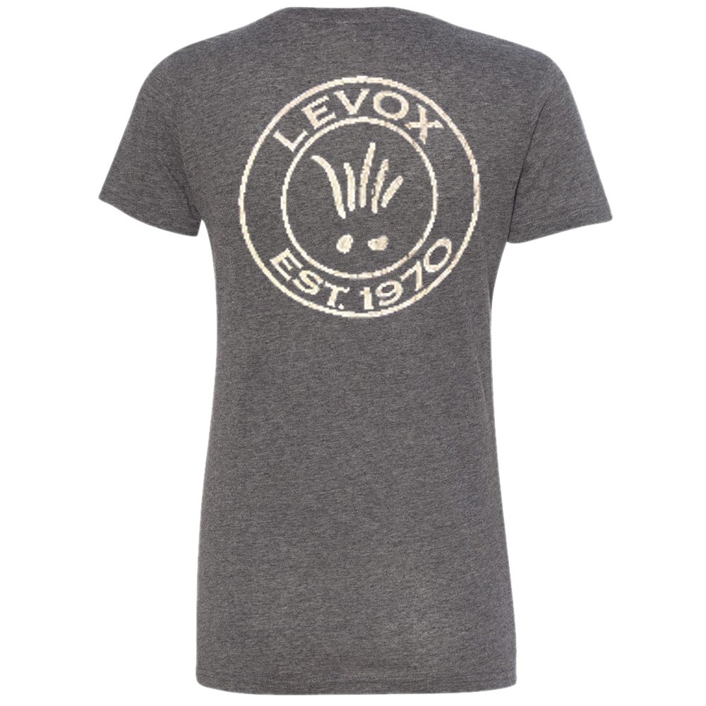 Womens "LeVox" Grey V-Neck T-Shirt