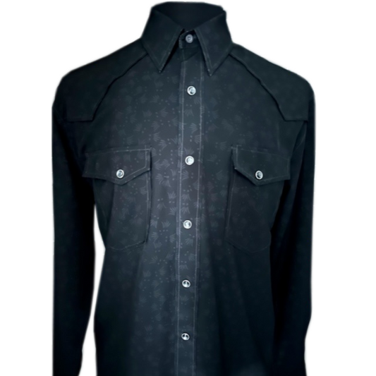 Long Sleeve performance snap front Levox Print Shirt