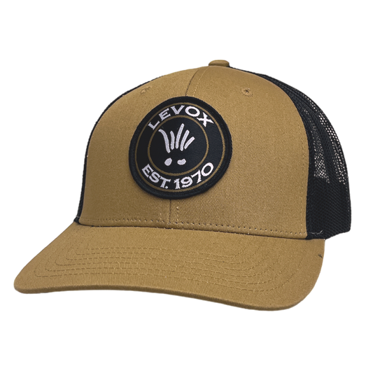 Tan/Black LeVox Patch Logo Hat